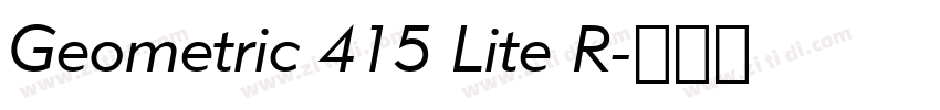 Geometric 415 Lite R字体转换